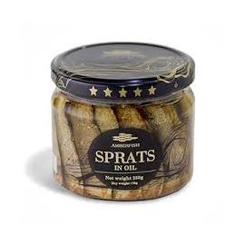 AMBERFISH SPRATS IN OIL GLASS JAR 250G